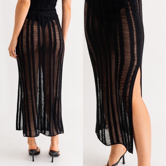 *ON SALE* Wild Child High Waisted Ladder Midi Skirt - Picture 4 of 8